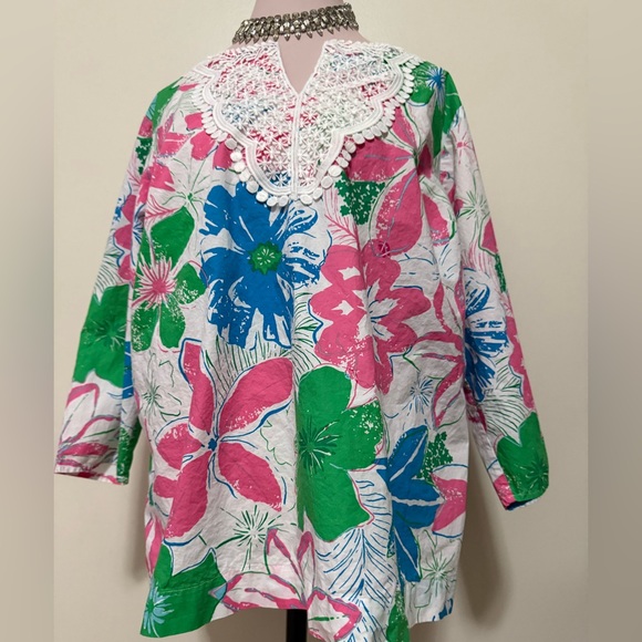 Talbots Tops - Talbots white with floral print tunic in size 2X